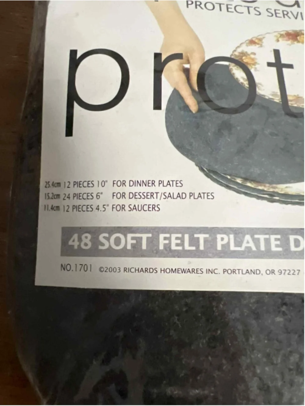 Richards Homewares 48 Soft Felt Plate Dividers #1701 Protects China Service NEW